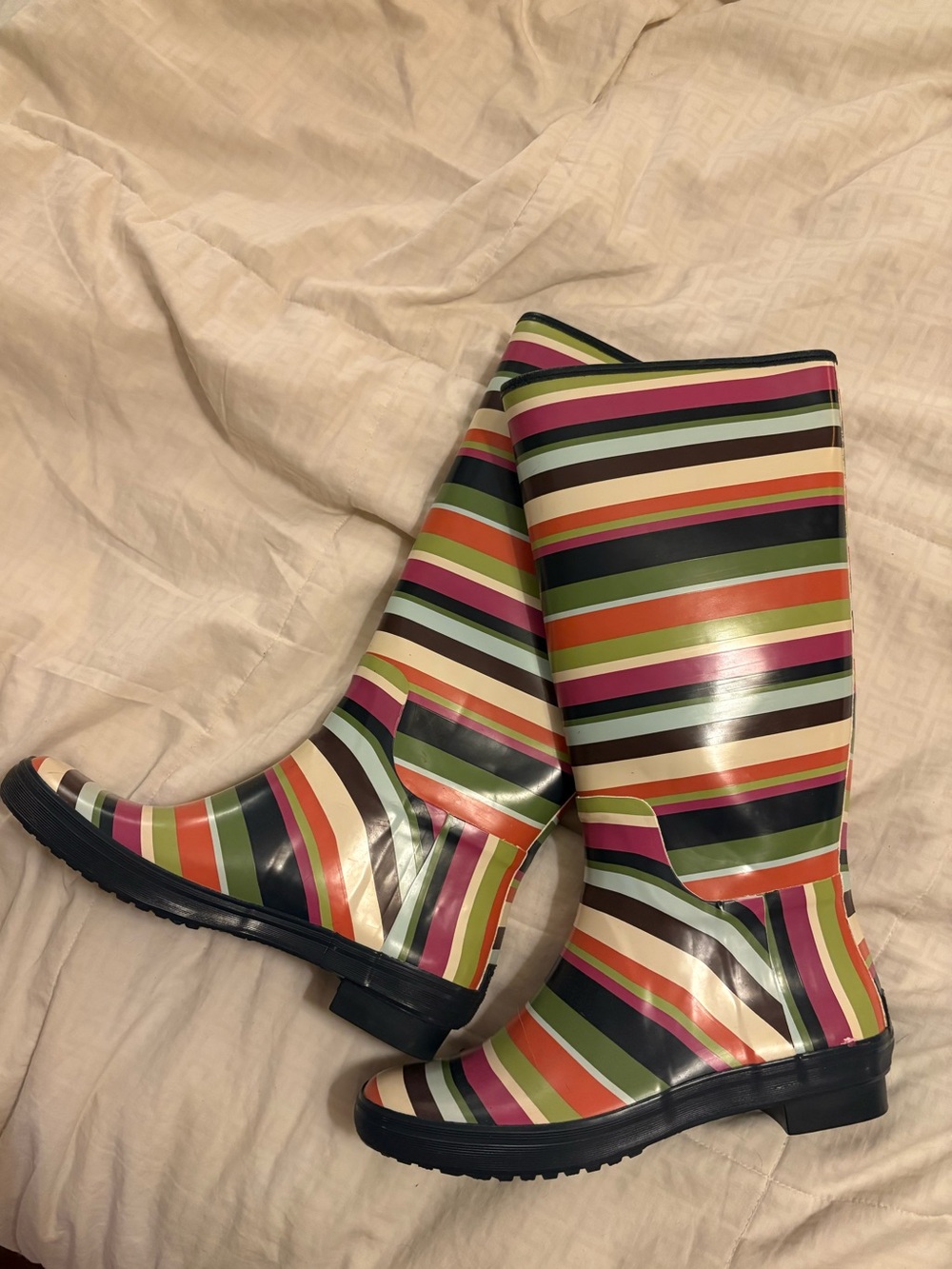 Coach Striped Rain Boots
